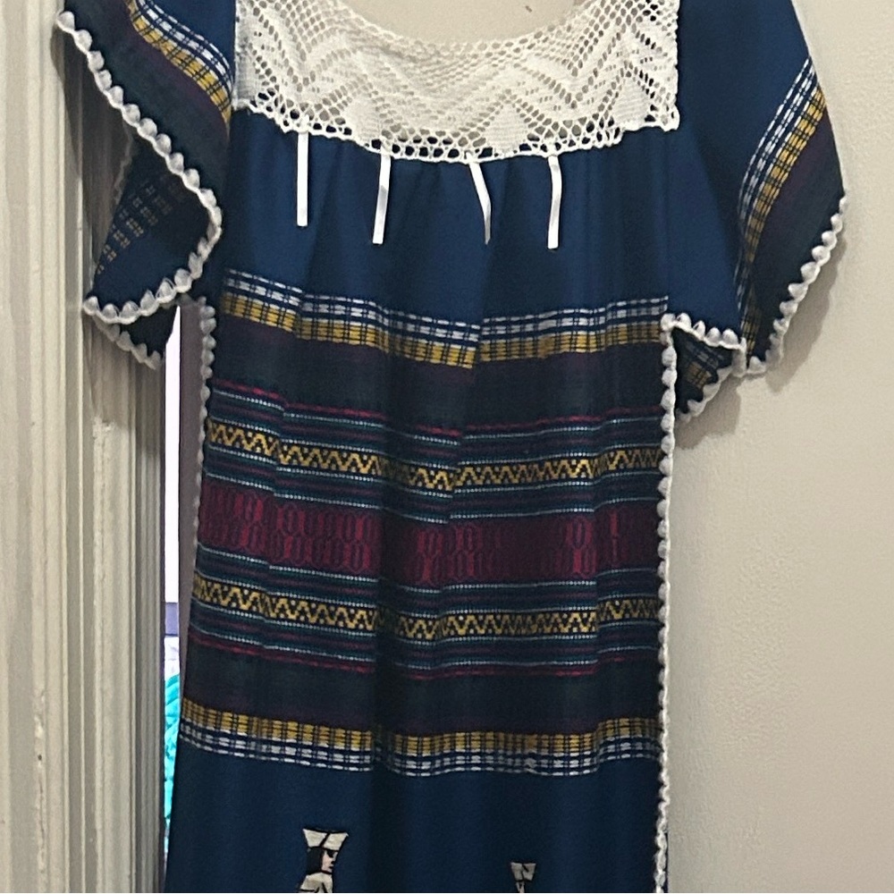 Elegant Blue and White Maxi Dress